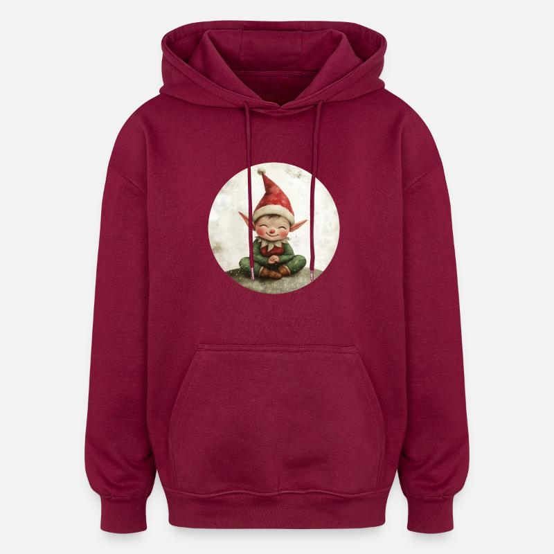 Christmas Elf - Sweat à capuche oversize unisexe - bordeaux