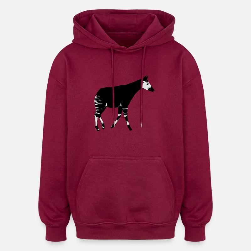 Okapi - Oversized Unisex Hoodie - Burgunderrot