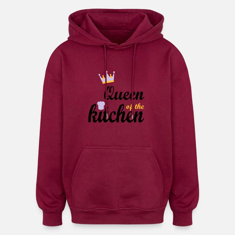 Cook - Oversized Unisex Hoodie - burgundy