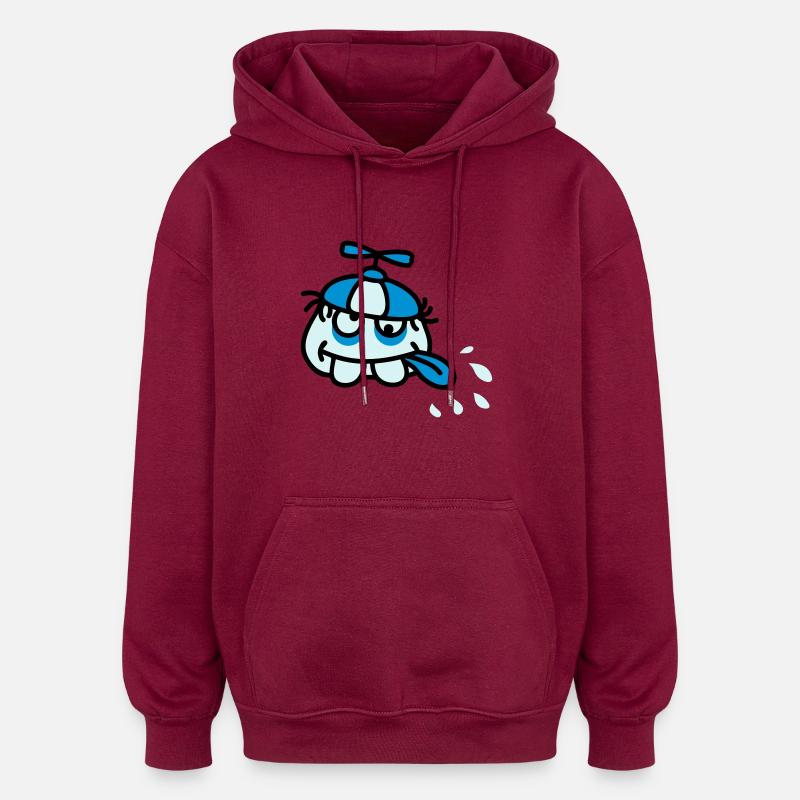 Funny Crazy Stupid Face - Sweat à capuche oversize unisexe - bordeaux