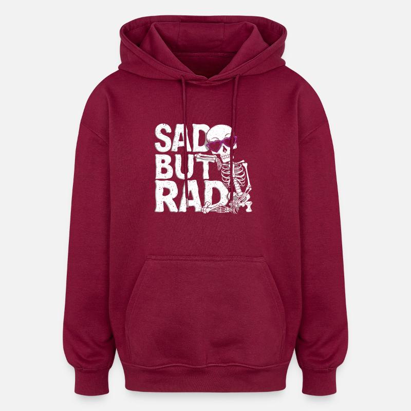 Mélancolie avec style - Sweat à capuche oversize unisexe - bordeaux