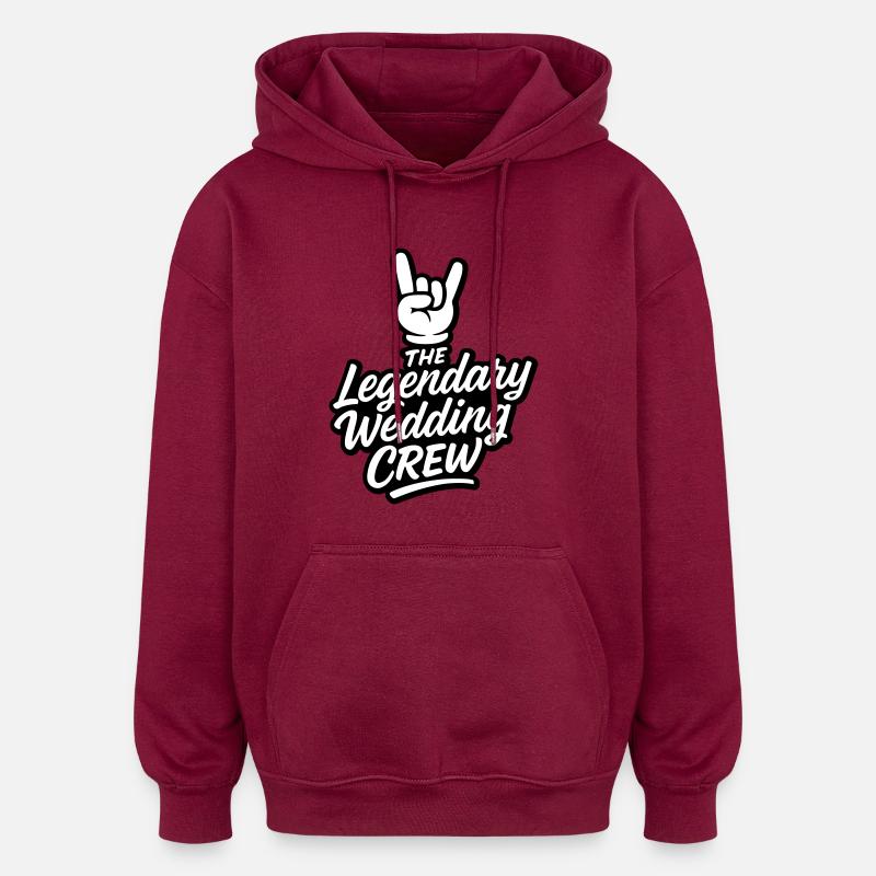 Hochzeit Crew Hochzeitsfeier - Oversized Unisex Hoodie - Burgunderrot