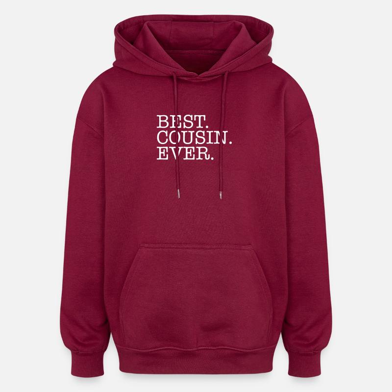 Meilleur cousin - Sweat à capuche oversize unisexe - bordeaux