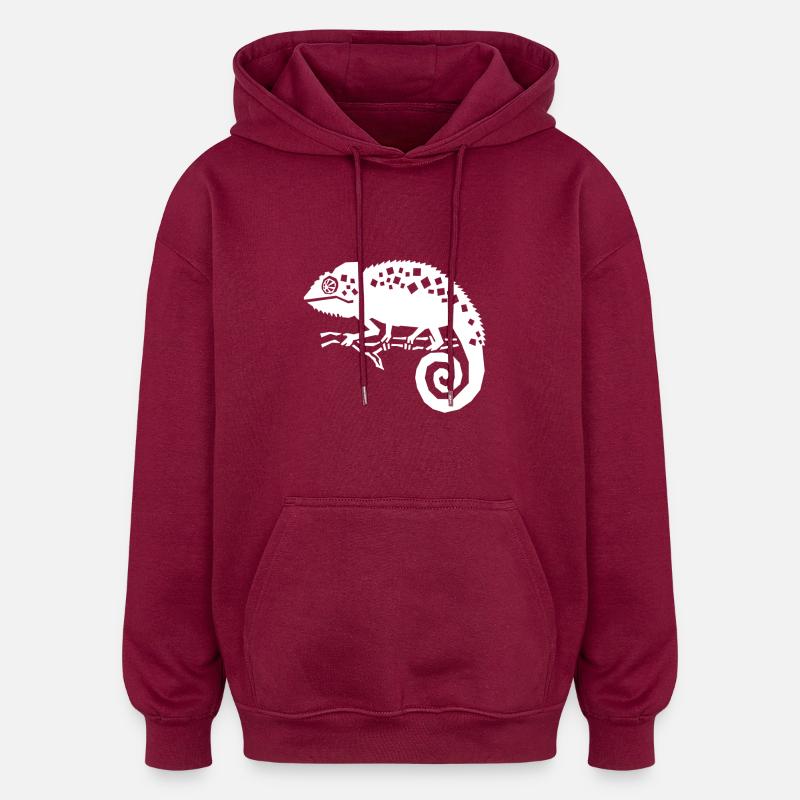 caméléon - Sweat à capuche oversize unisexe - bordeaux