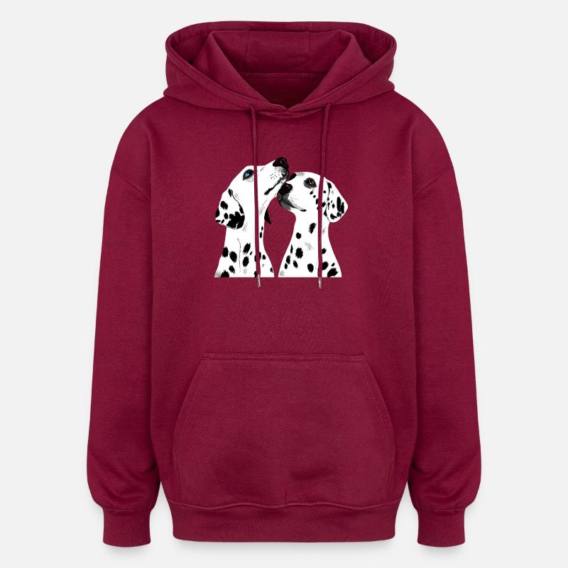 Zwei Dalmatiner - Oversized Unisex Hoodie - Burgunderrot