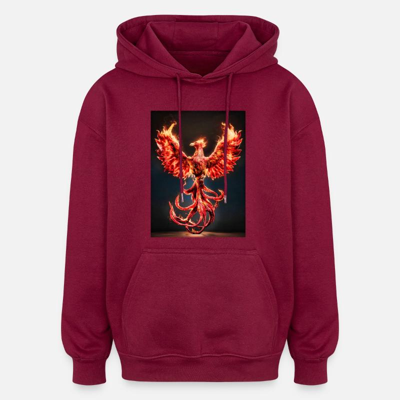 Explosion de Phoenix Firecrest - Sweat à capuche oversize unisexe - bordeaux