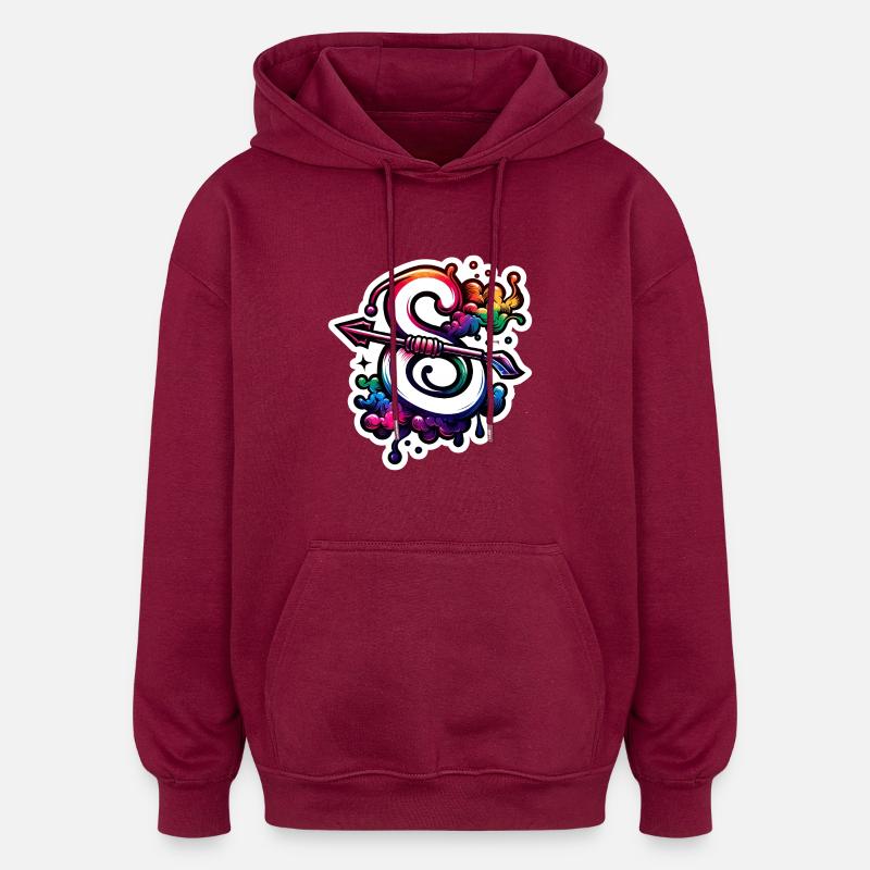 Zodiaque : Sagittaire - Sweat à capuche oversize unisexe - bordeaux