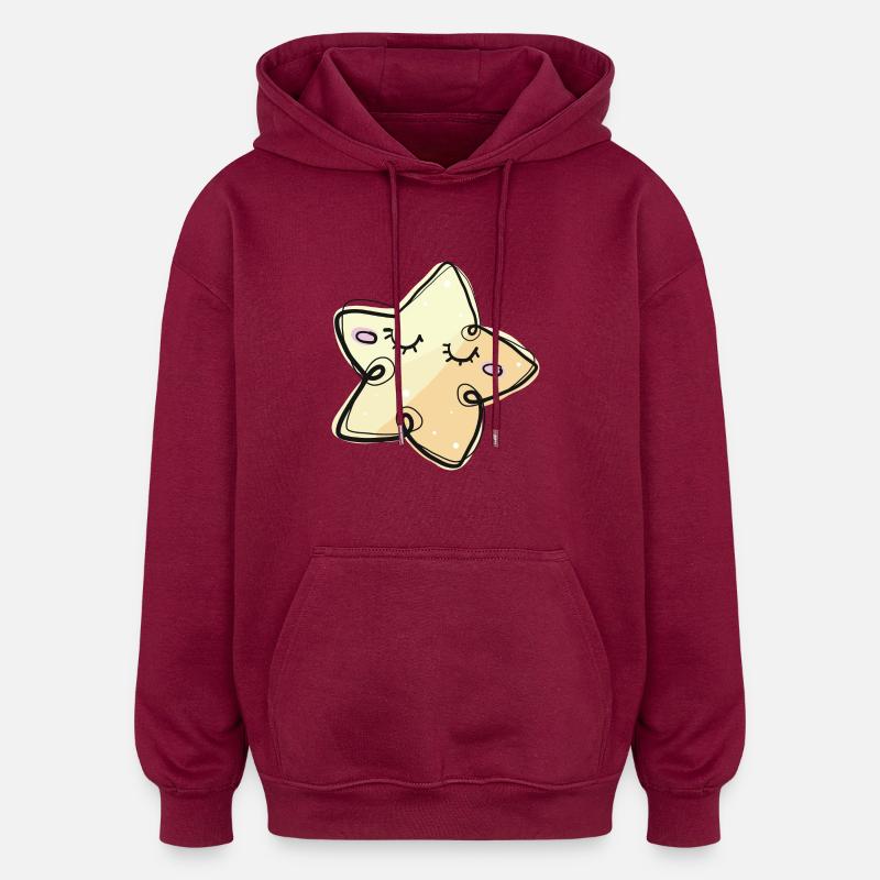 ASTERISK - Oversized Unisex Hoodie - burgundy