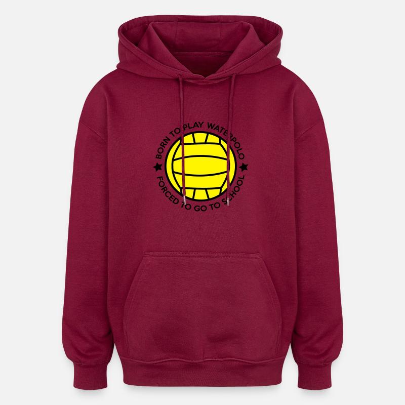 water polo - Sweat à capuche oversize unisexe - bordeaux