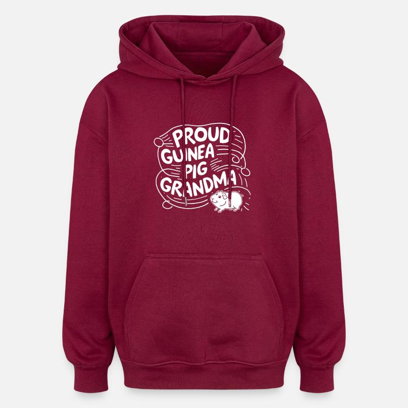 Fière grand-mère cochon d’Inde - Sweat à capuche oversize unisexe - bordeaux