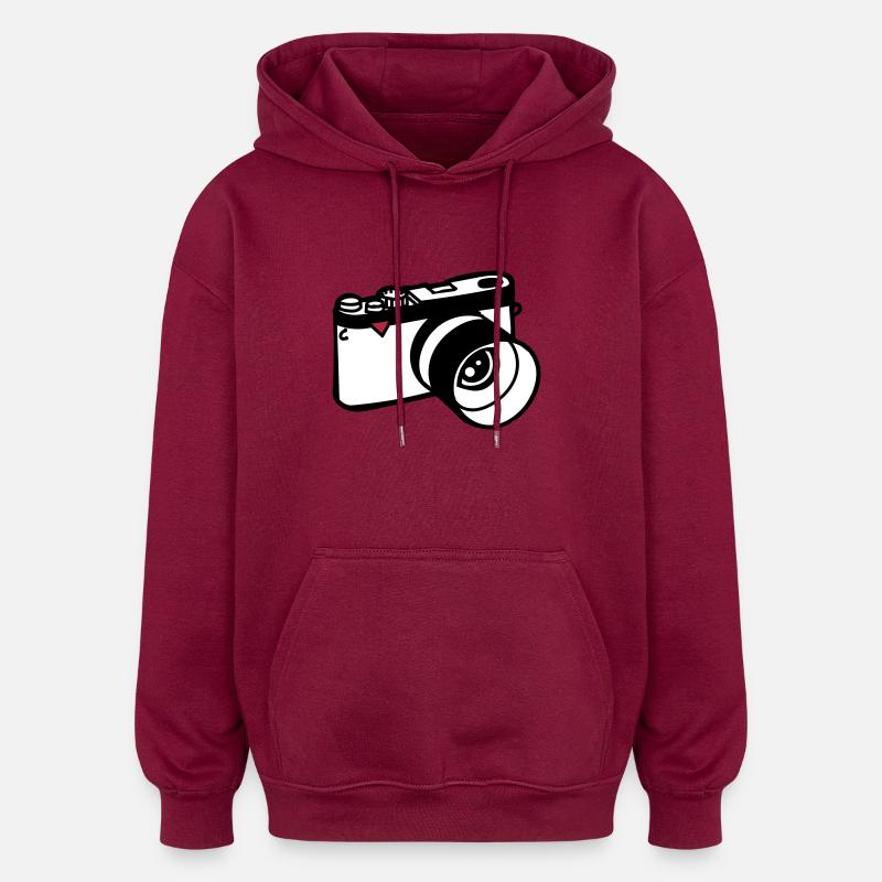 Caméra - Sweat à capuche oversize unisexe - bordeaux