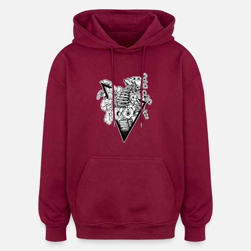 Jours de floraison - Sweat à capuche oversize unisexe - bordeaux