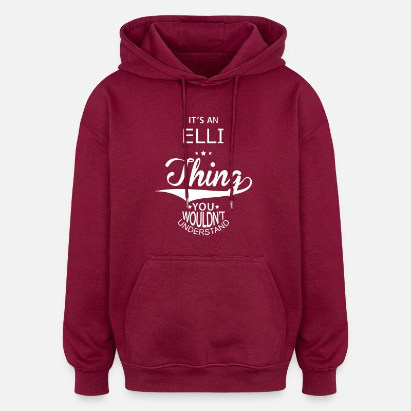 Elli - Sweat à capuche oversize unisexe - bordeaux