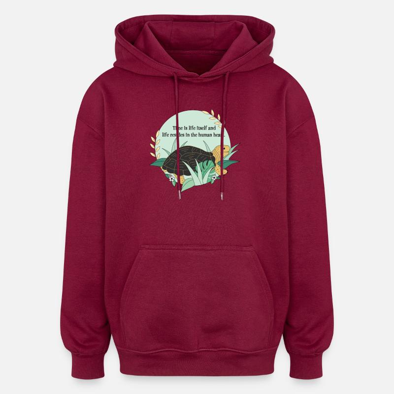 Tortue Cassiopée - Sweat à capuche oversize unisexe - bordeaux