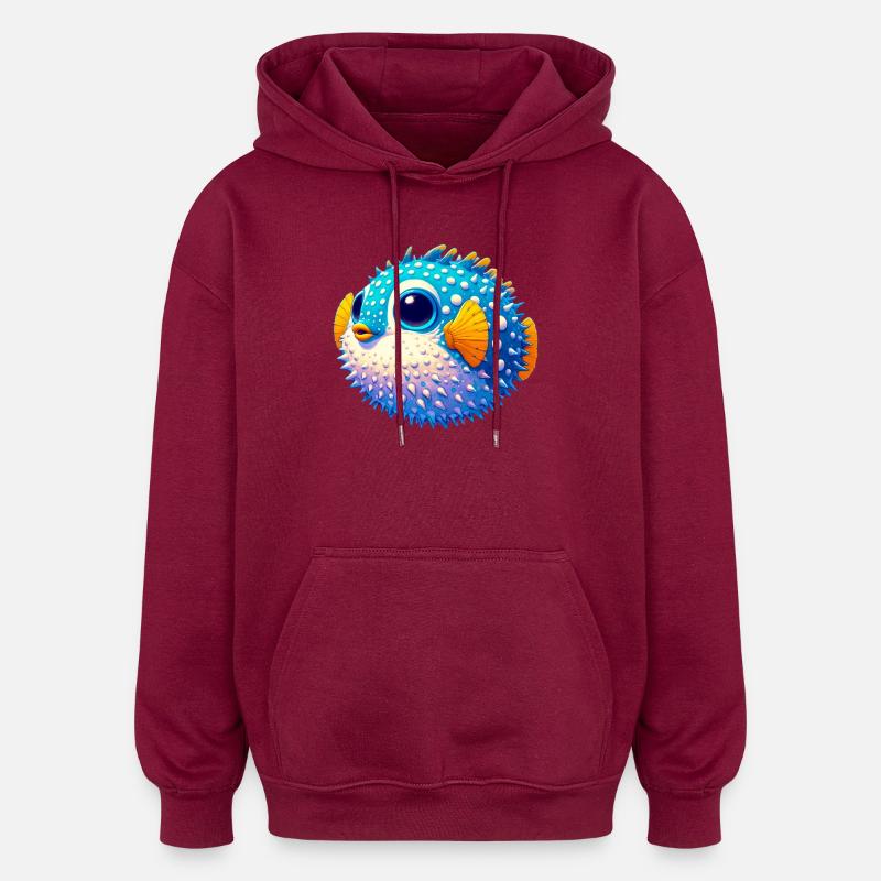 Blowfish - Sweat à capuche oversize unisexe - bordeaux