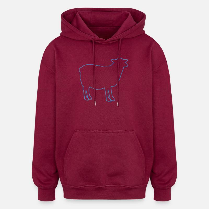 Silhouette de mouton - Sweat à capuche oversize unisexe - bordeaux