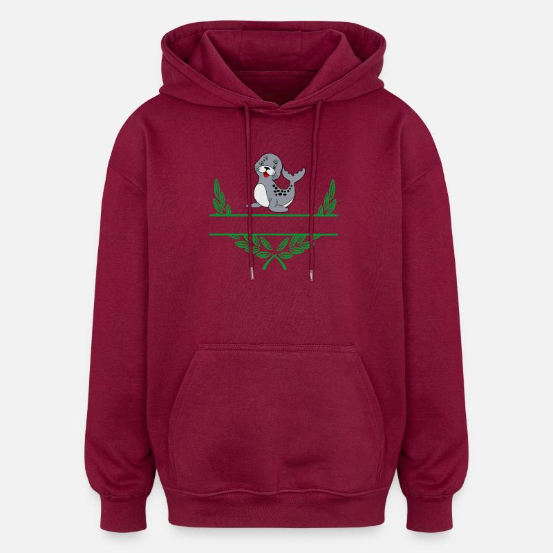 Sceau avec espace de noms - Sweat à capuche oversize unisexe - bordeaux