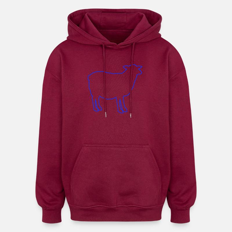 Silhouette de mouton - Sweat à capuche oversize unisexe - bordeaux