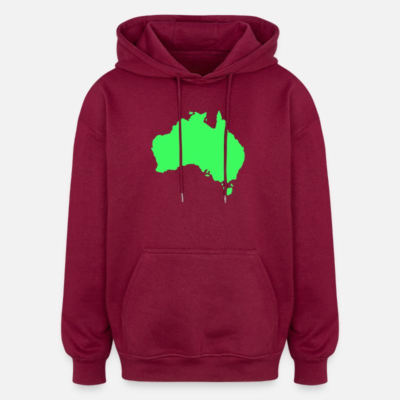 Silhouette australienne - Sweat à capuche oversize unisexe - bordeaux