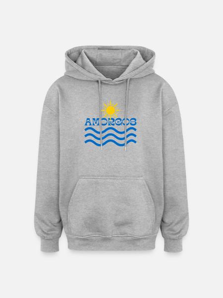 Amorgos Sun Waves  - Oversized Unisex Hoodie - burgundy