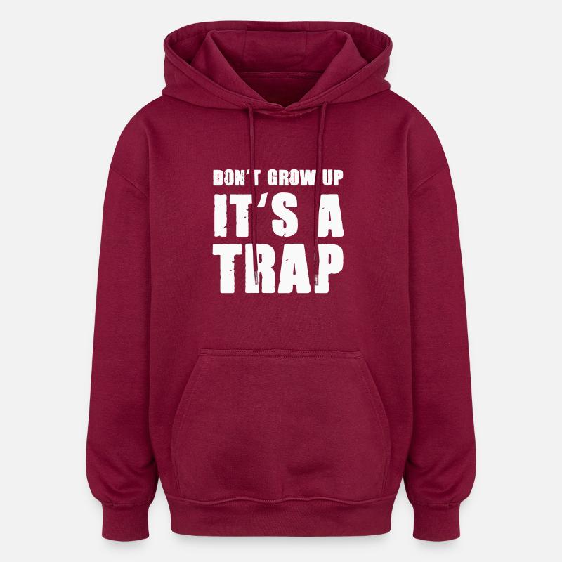 ne grandissent pas - Sweat à capuche oversize unisexe - bordeaux