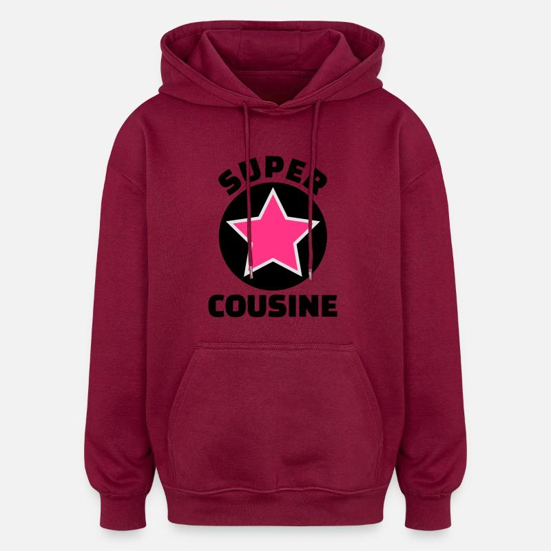 super cousine (v.5) - Sweat à capuche oversize unisexe - bordeaux