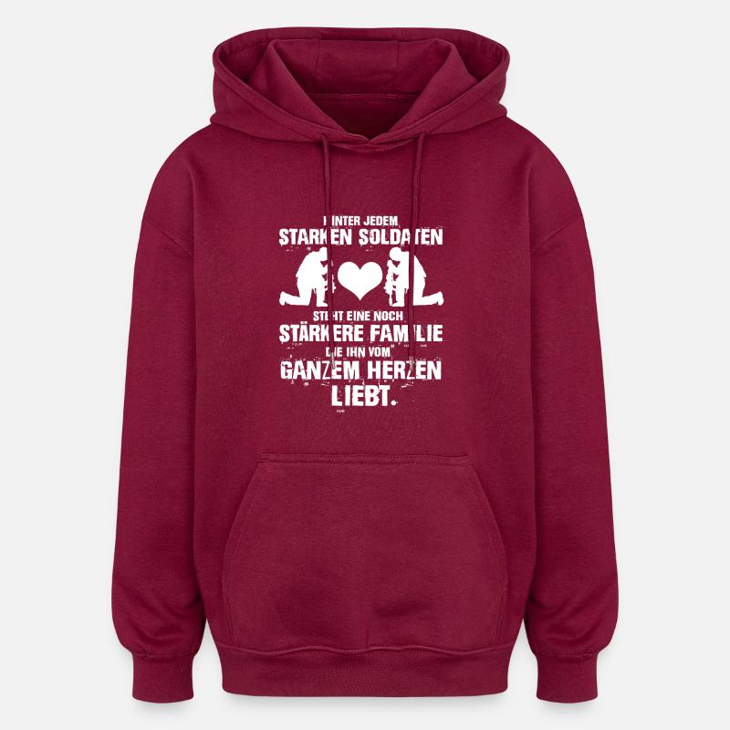 soldats forts - Sweat à capuche oversize unisexe - bordeaux