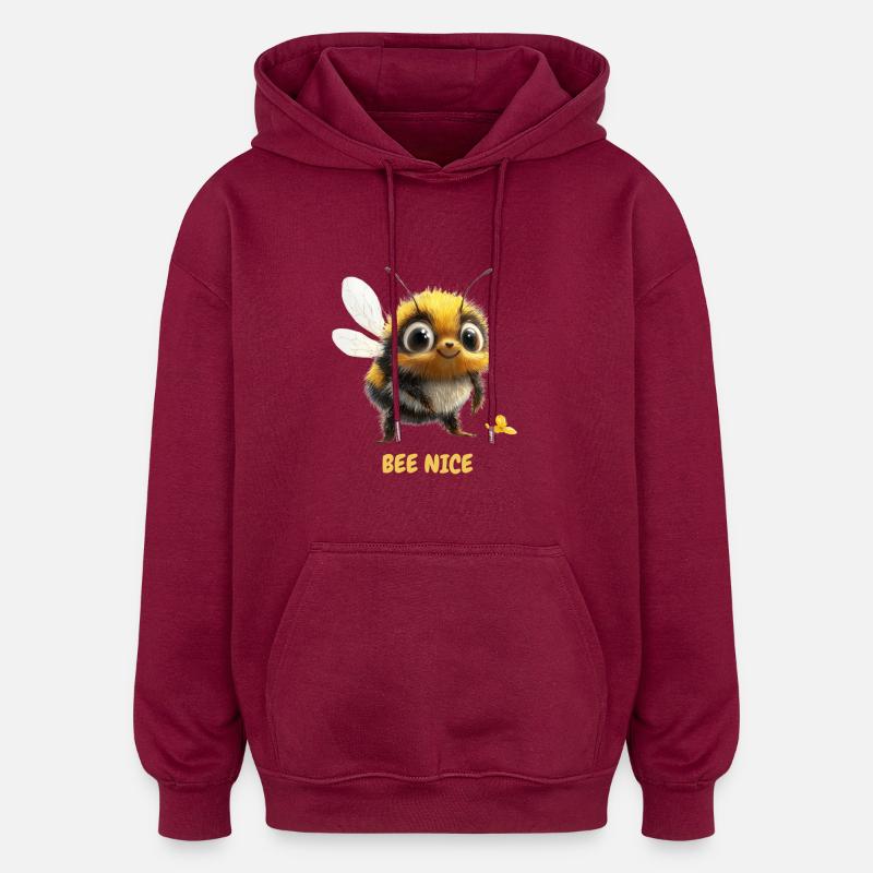 abeille gentille - Sweat à capuche oversize unisexe - bordeaux