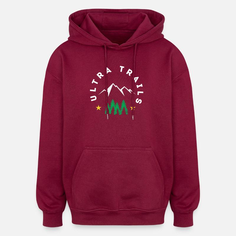 Ultra Trails - Sweat à capuche oversize unisexe - bordeaux
