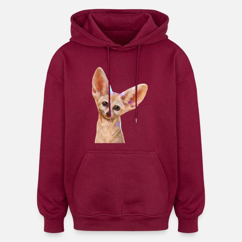 Fennek - Oversized Unisex Hoodie - Burgunderrot