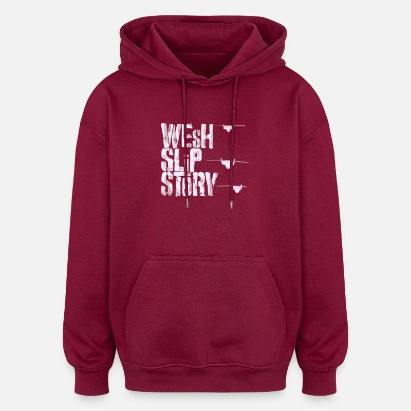 Wesh slip story - Sweat à capuche oversize unisexe - bordeaux