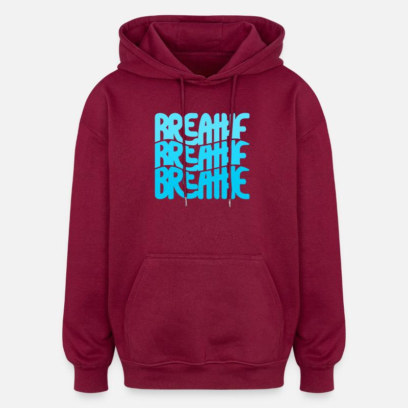 Respira - Oversized Unisex Hoodie - burgundy