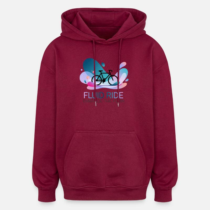 Fluid Ride Umarme den Flow - Oversized Unisex Hoodie - Burgunderrot