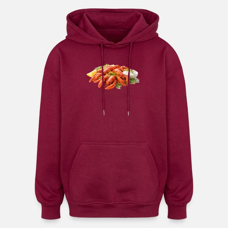 Flusskrebse  - Oversized Unisex Hoodie - Burgunderrot