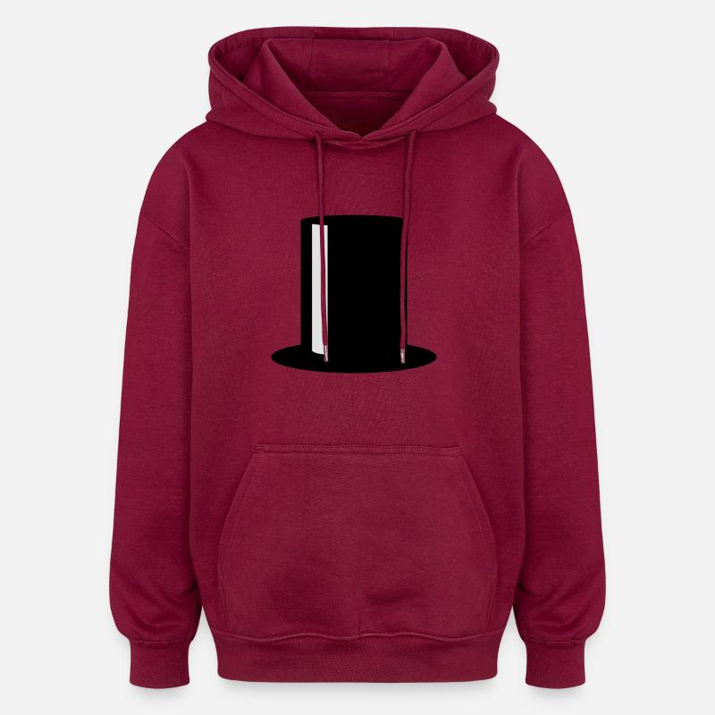 Top Hat - Sweat à capuche oversize unisexe - bordeaux