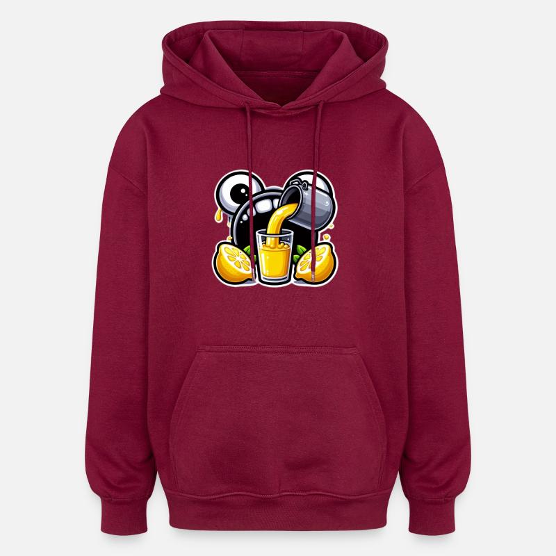 Lemon - Oversized Unisex Hoodie - Burgunderrot