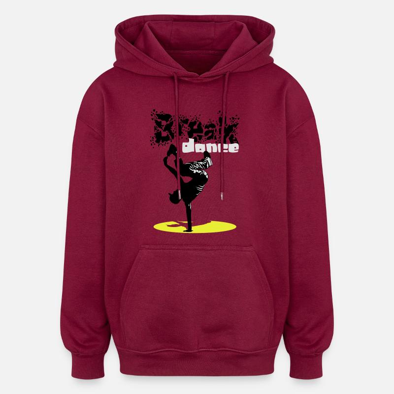 Breakdance mouvement - Sweat à capuche oversize unisexe - bordeaux
