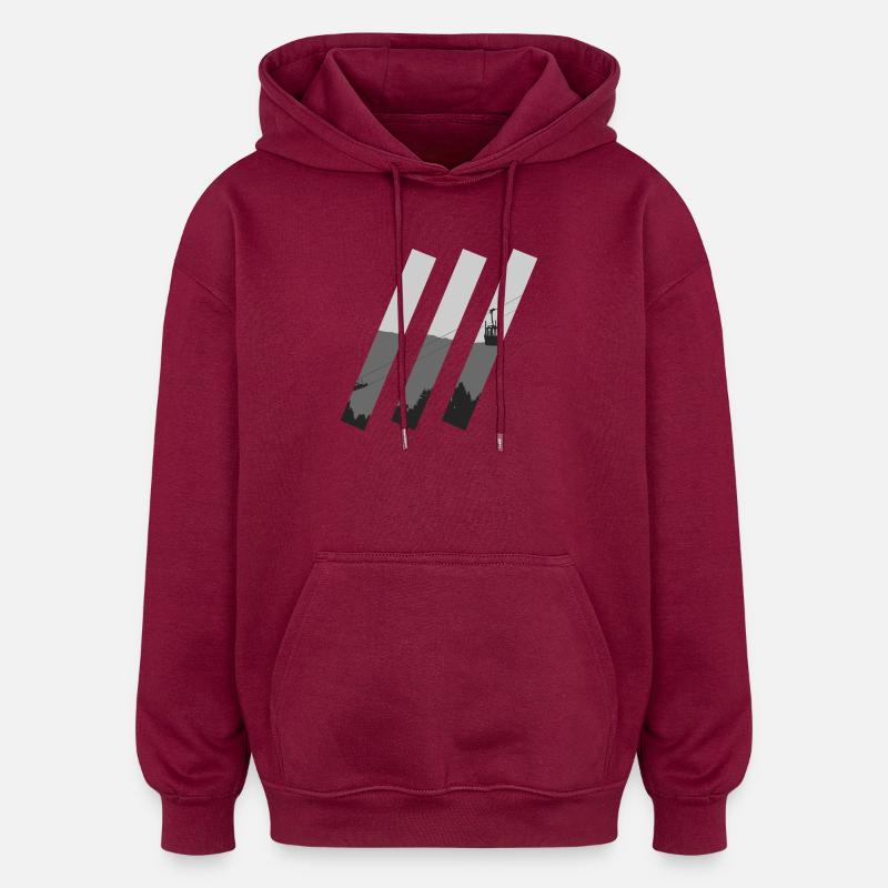 Entailles de gondole - Sweat à capuche oversize unisexe - bordeaux