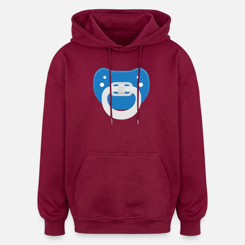 Blue pacifier - Oversized Unisex Hoodie - burgundy