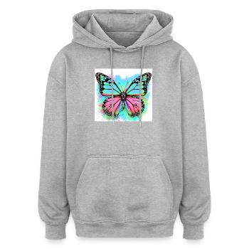 papillon - Sweat à capuche oversize unisexe - bordeaux - Devant - Noah (186cm)
