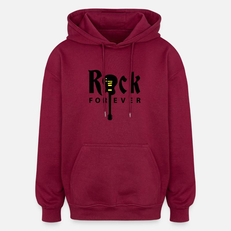 rock_gitarre_b_klein_01_2c - Sweat à capuche oversize unisexe - bordeaux