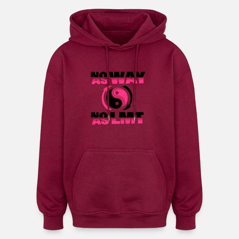 noway-nolimit - Oversized Unisex Hoodie - Burgunderrot