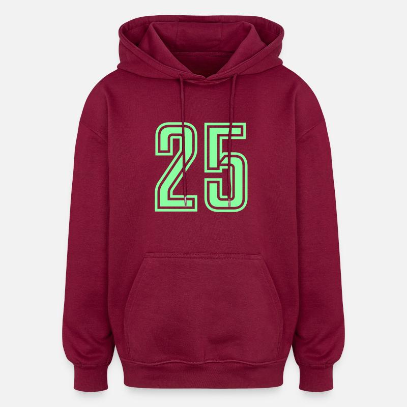 25 - Sweat à capuche oversize unisexe - bordeaux