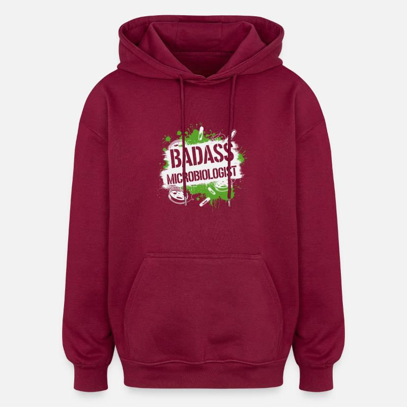 Fier de la microbiologie - Sweat à capuche oversize unisexe - bordeaux