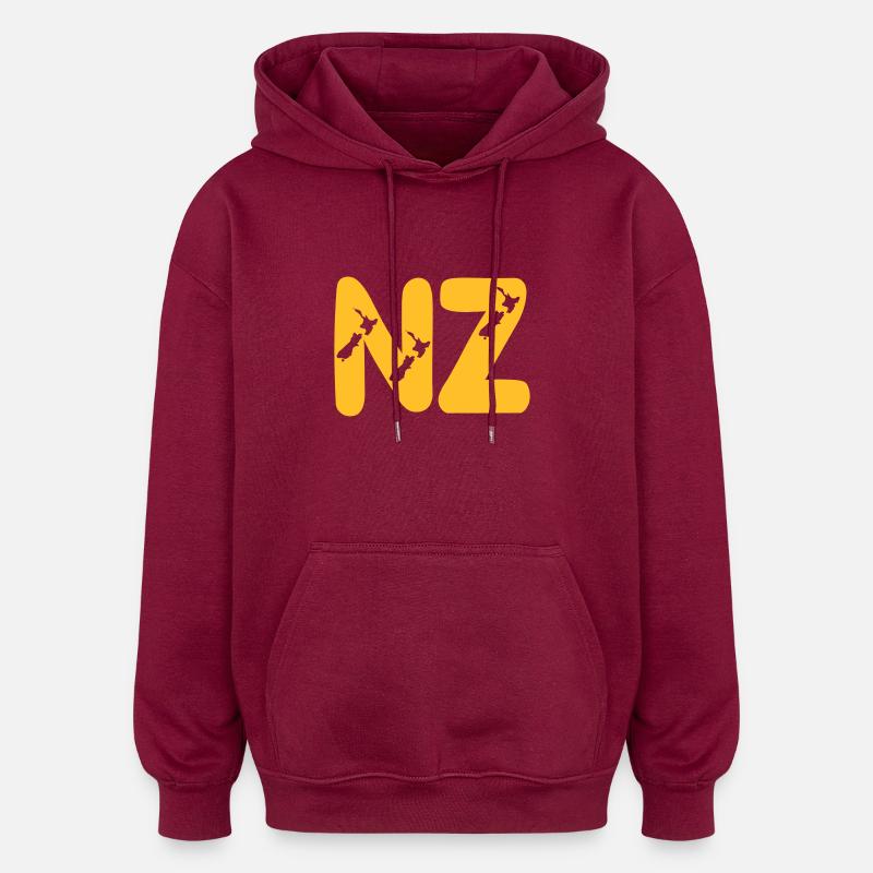 NZ - Sweat à capuche oversize unisexe - bordeaux