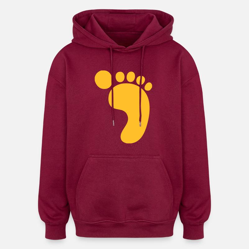 Grosse empreinte! - Sweat à capuche oversize unisexe - bordeaux