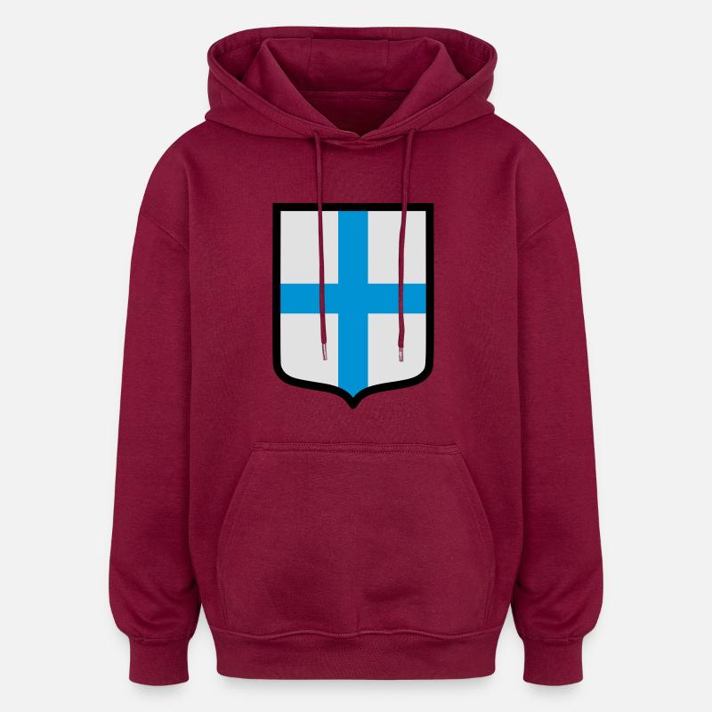 Blason Marseille (K) - Sweat à capuche oversize unisexe - bordeaux