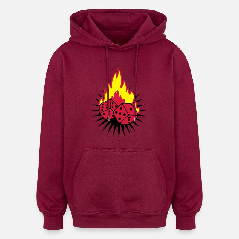 cubes_fire_f3 - Sweat à capuche oversize unisexe - bordeaux
