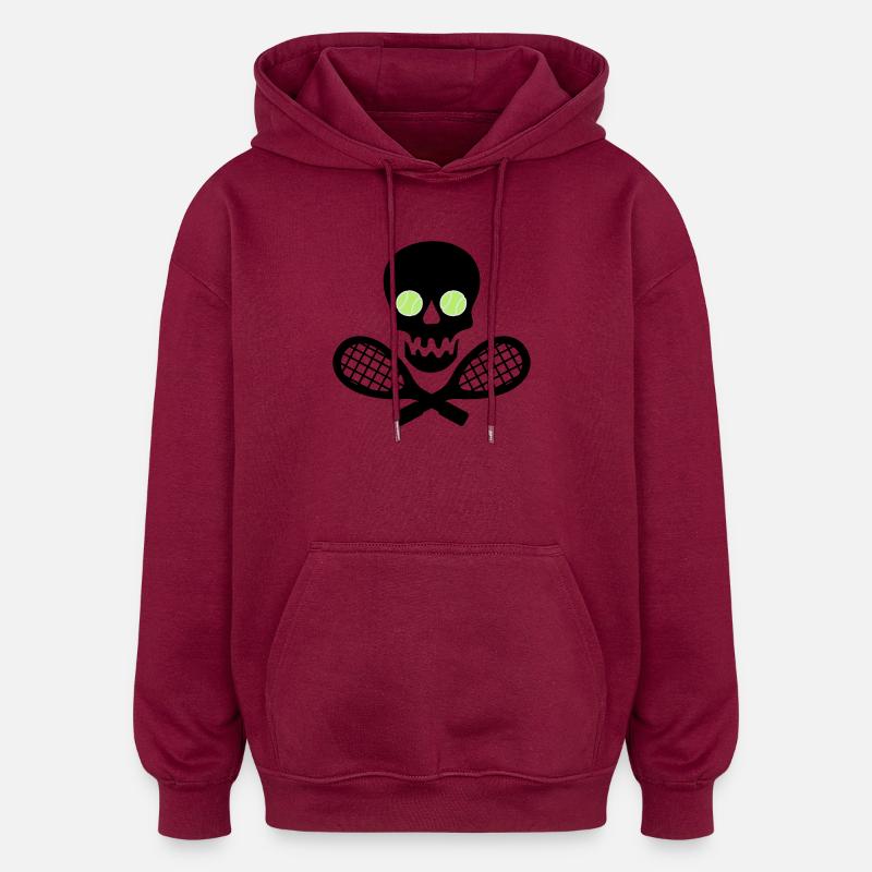 tennis - Sweat à capuche oversize unisexe - bordeaux