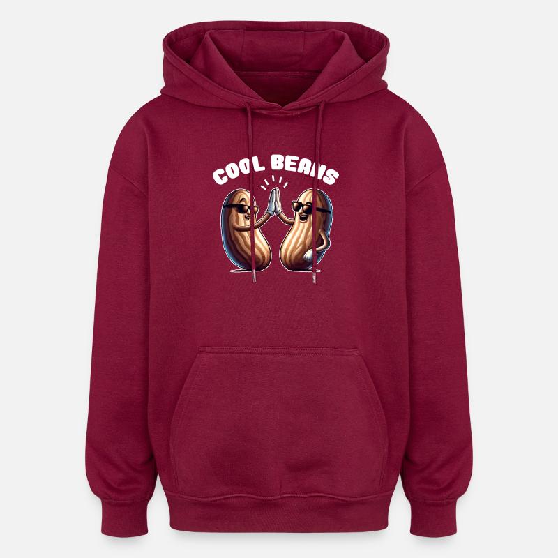 High Five Plug-in-Bohnen - Oversized Unisex Hoodie - Burgunderrot